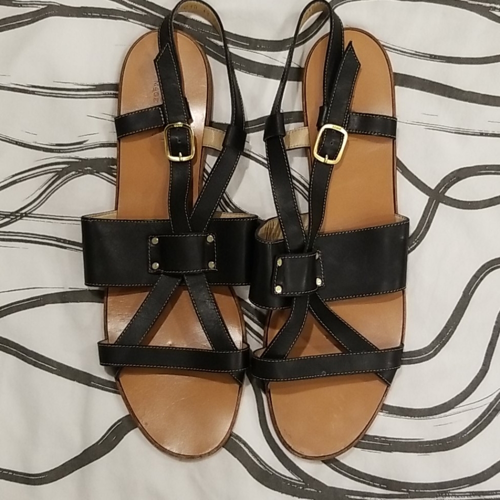 Gucci Sandals Flat Shoes Black Women's 11 B